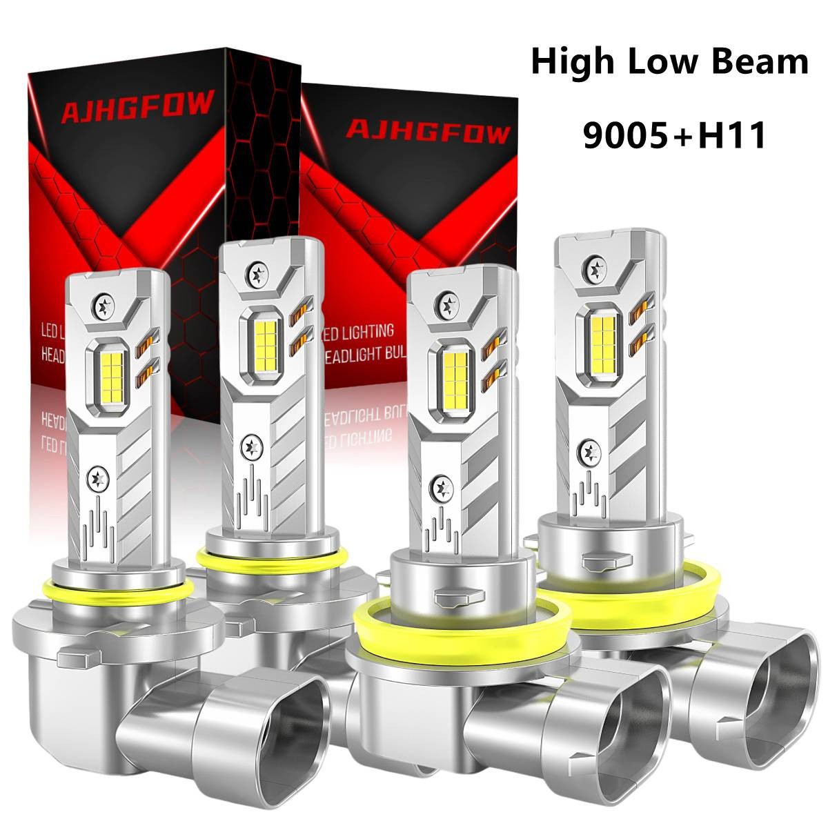 H11 9005 LED Headlight High Low Beam Bulbs Ultra Bright Kit 6000K White 72000LM