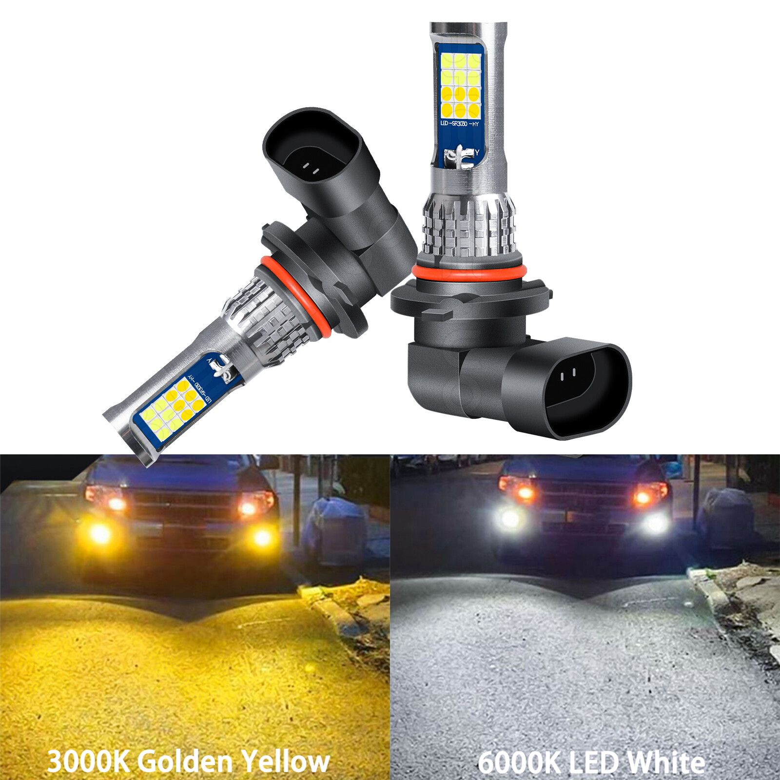 9006 Switchback Dual Color White YELLOW Daytime Running Light Bulb|Fog|Headlight