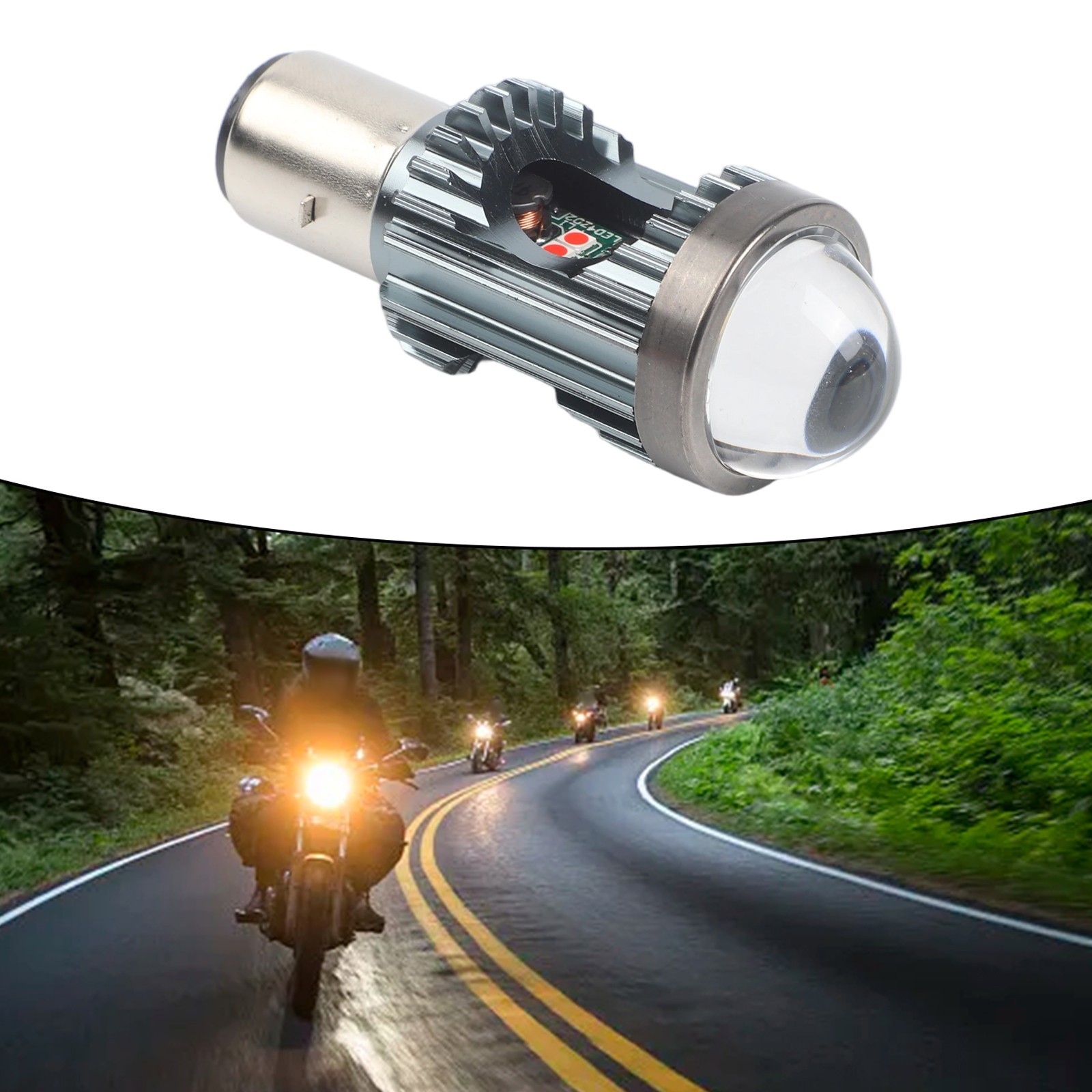 LED Headlight with Aviation Aluminum White Yellow Lens Red Blue for P15D