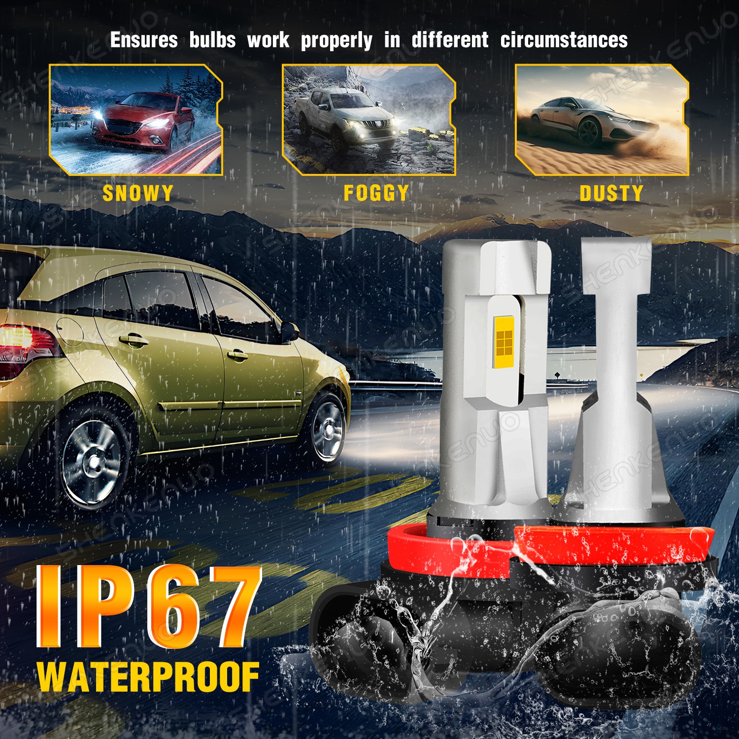 For Nissan Altima 2007-2018 Combo LED Headlight Low/ Fog light bulbs 6000K 2x