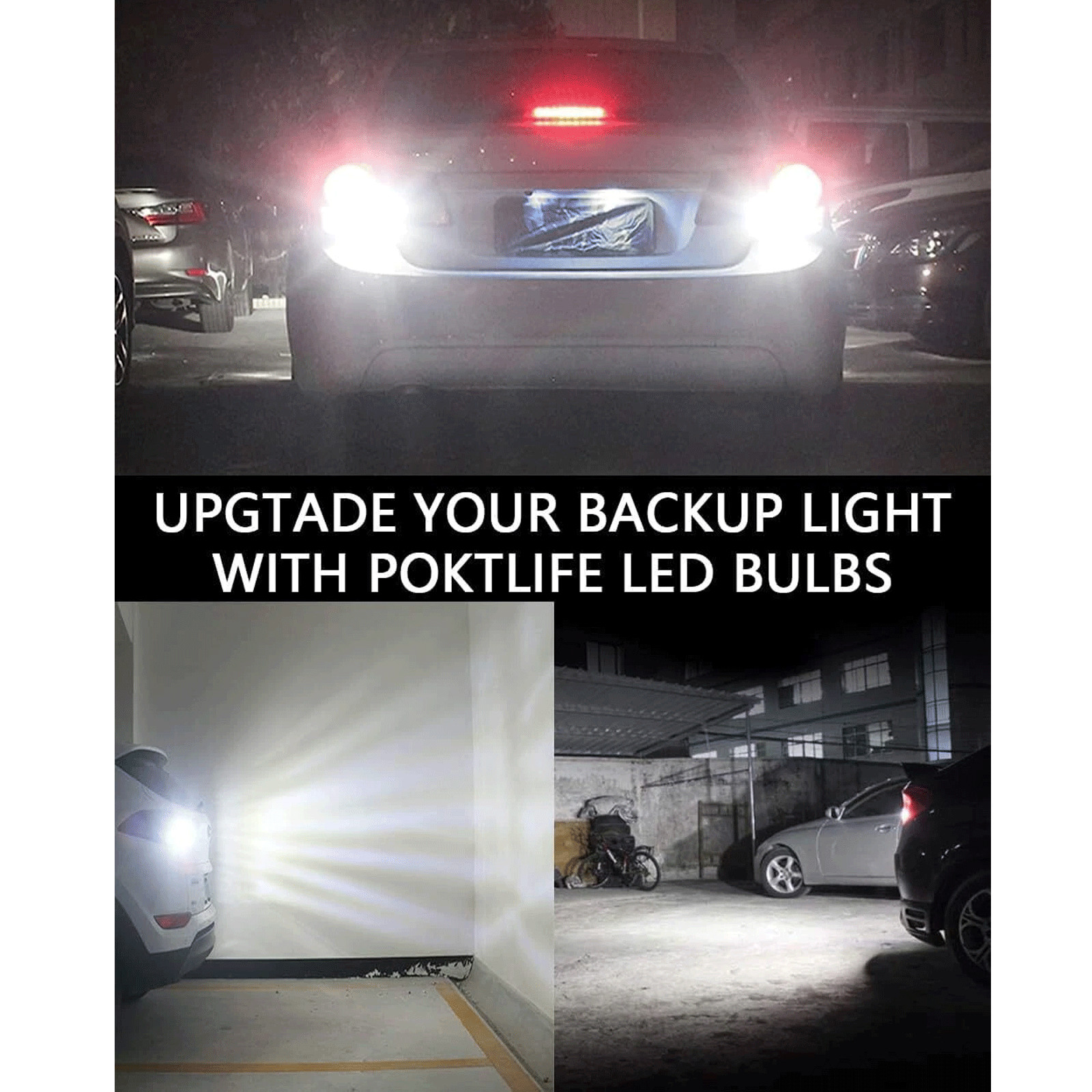 2/10PC T15 921 912 LED Reverse Backup Light Bulb 2400LM 6000K Super Bright White
