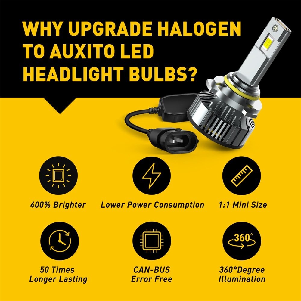 AUXITO 9005 LED Headlight Bulb Kit High Beam White Super Bright 6500K 60000LM
