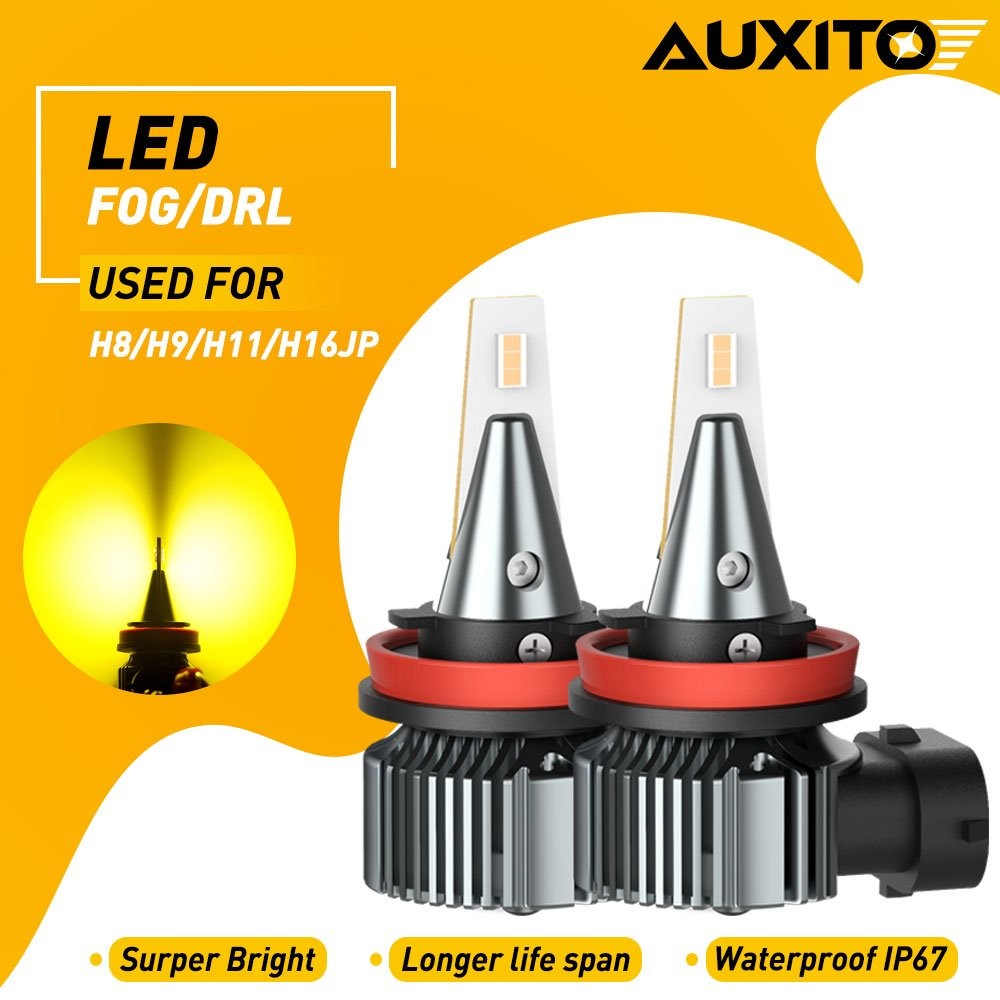 AUXITO H11 H8 H9 CSP LED Fog Light Bulbs Golden Yellow Car Driving DRL Lamp 28W