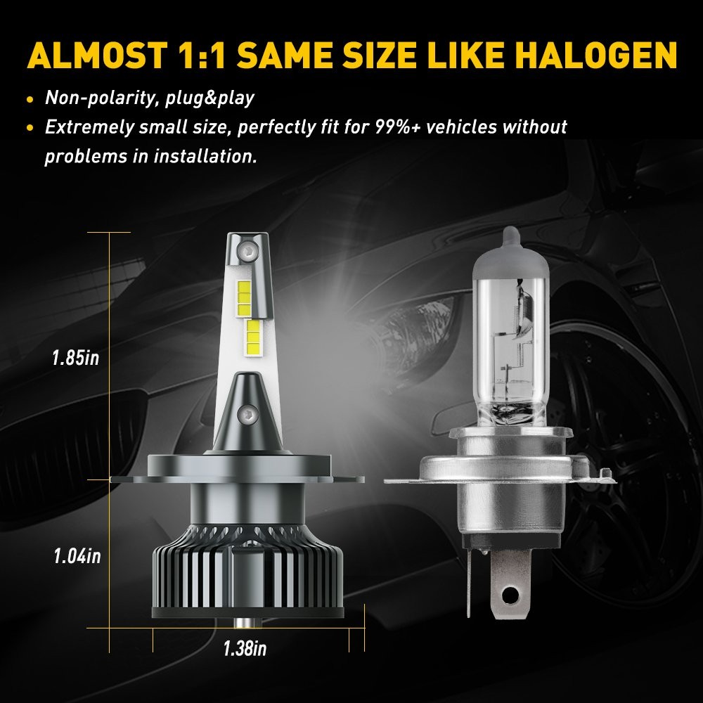 9003 H4 LED Headlight Bulb Conversion Kit High Low Beam Lamp 6500K Super White