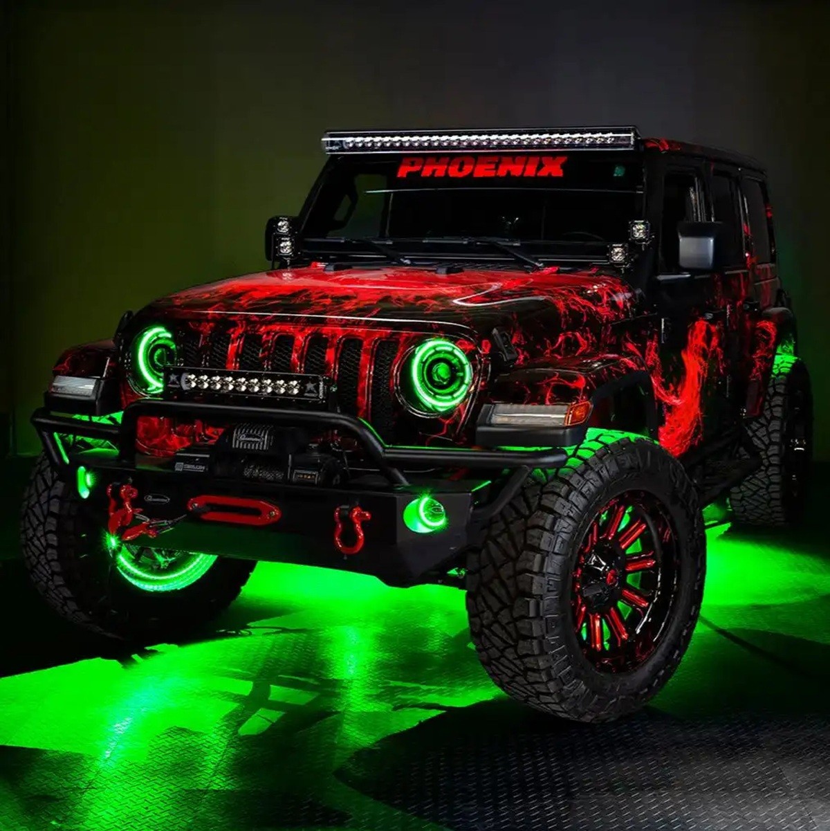 ORACLE High Power 20W LED Halo Fog Lights Dynamic ColorSHIFT fits Jeep JK/JL/JT