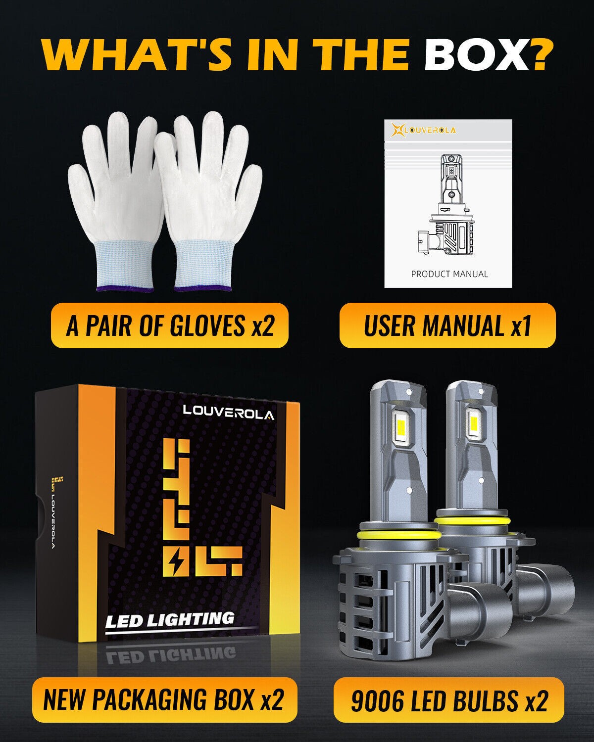 9006 HB4 LED Bulb Kit 500% Brighter LED 6500K Cool White 30000LM 2PCS