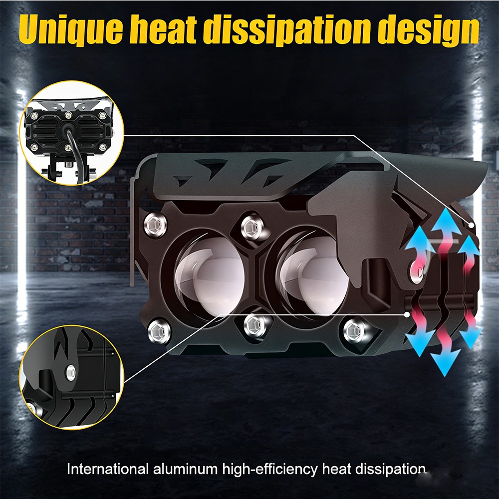 2PCS 3“INCH LED Work Light Cube Pods Combo White Yellow OffRoad Truck 4WD UTV