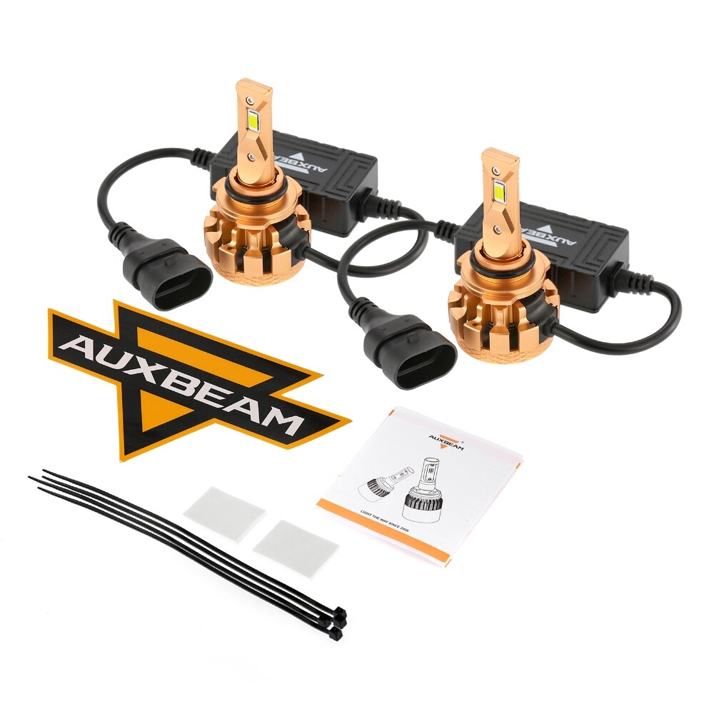 AUXBEAM F-16plus 9006 LED Headlight Bulbs Kit Low Beam White Super Bright 6000K