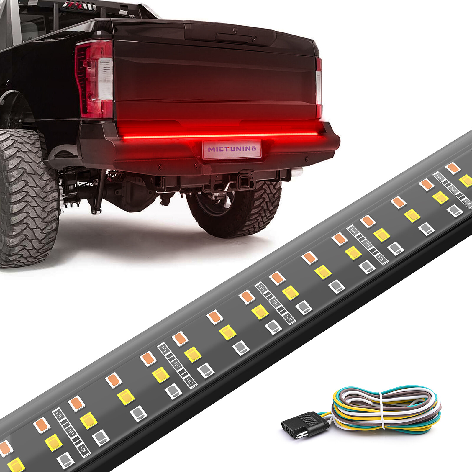 48″ Truck Tailgate LED Light Bar Brake Reverse Turn Signal Stop Tail Strip USA