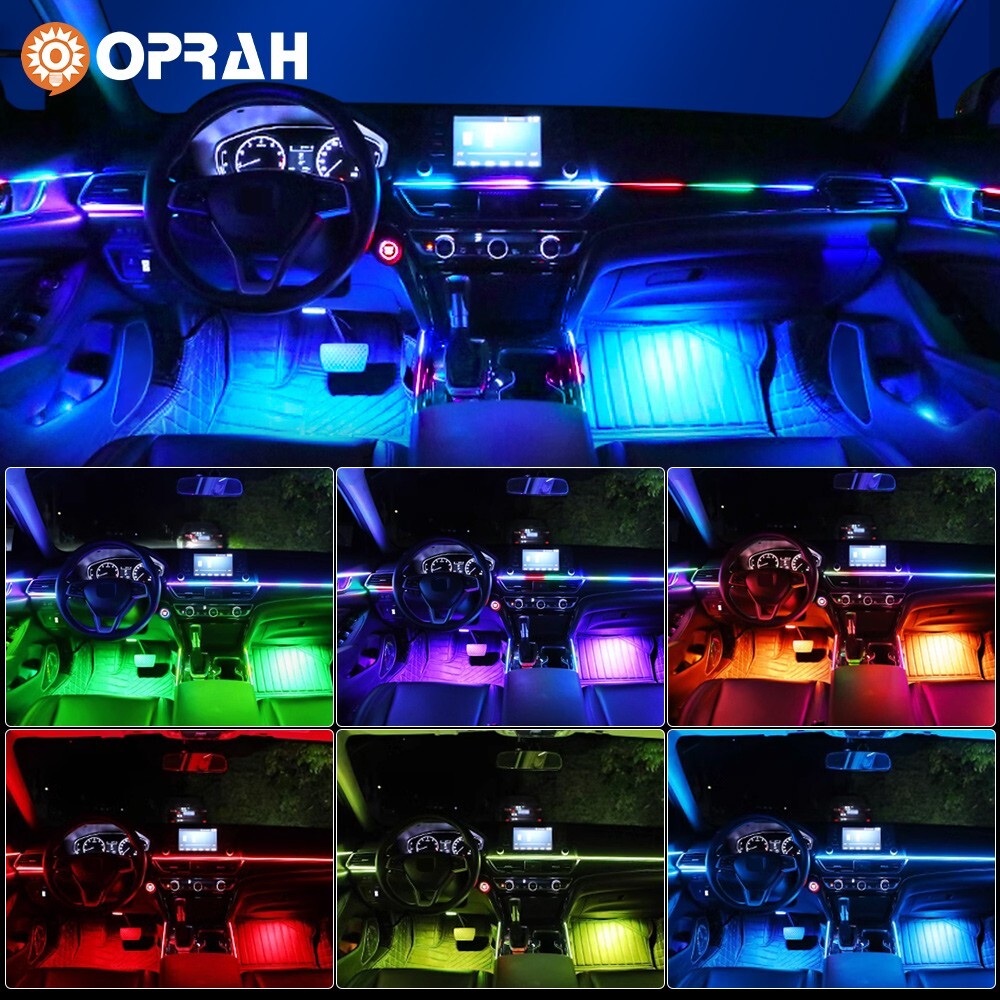 6in1 RGB Symphony Atmosphere Interior LED Acrylic Guide Fiber Optic Ambient Lamp