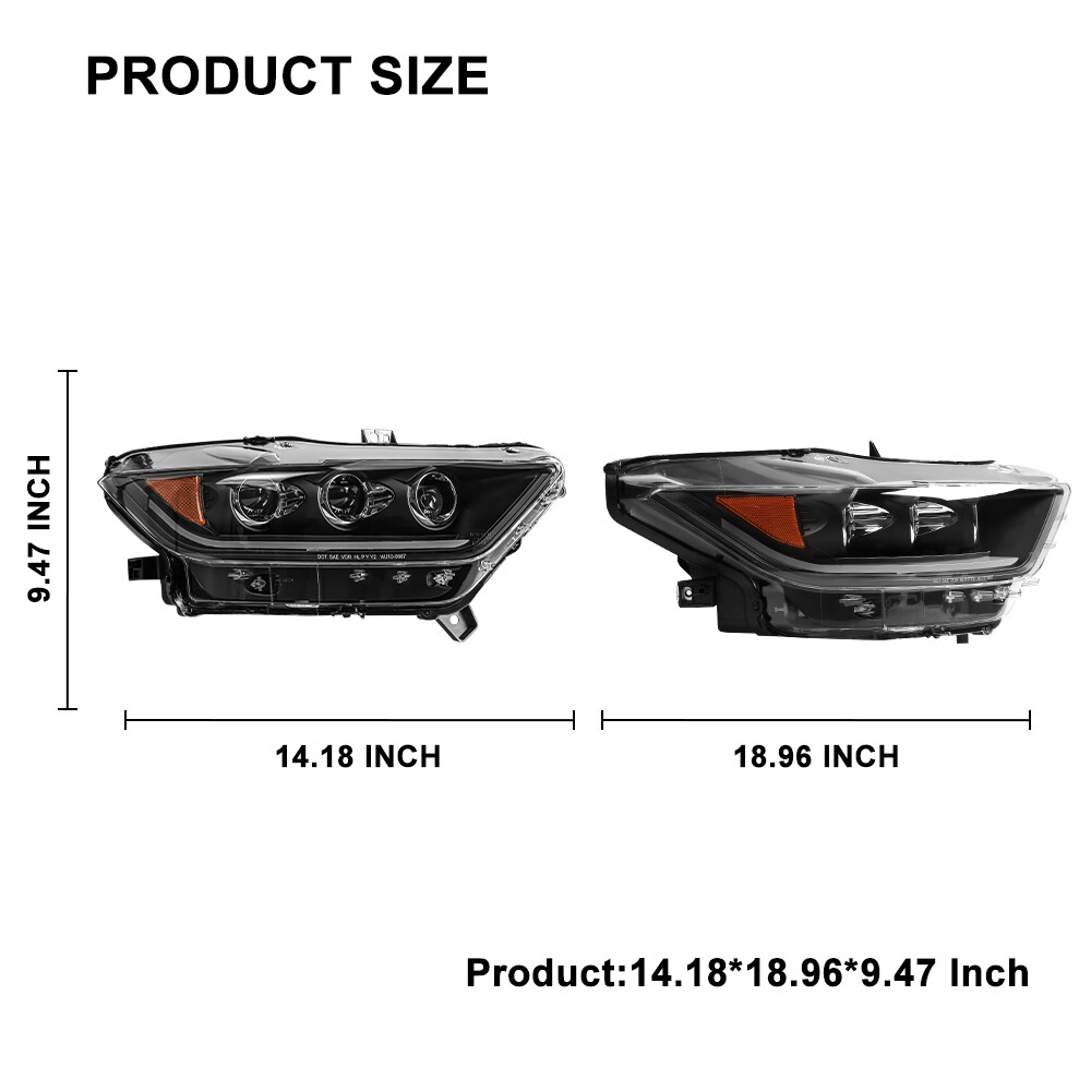 For 2015 2016 2017 Ford Mustang Headlights DRL LED Sequential Projector Headlamp