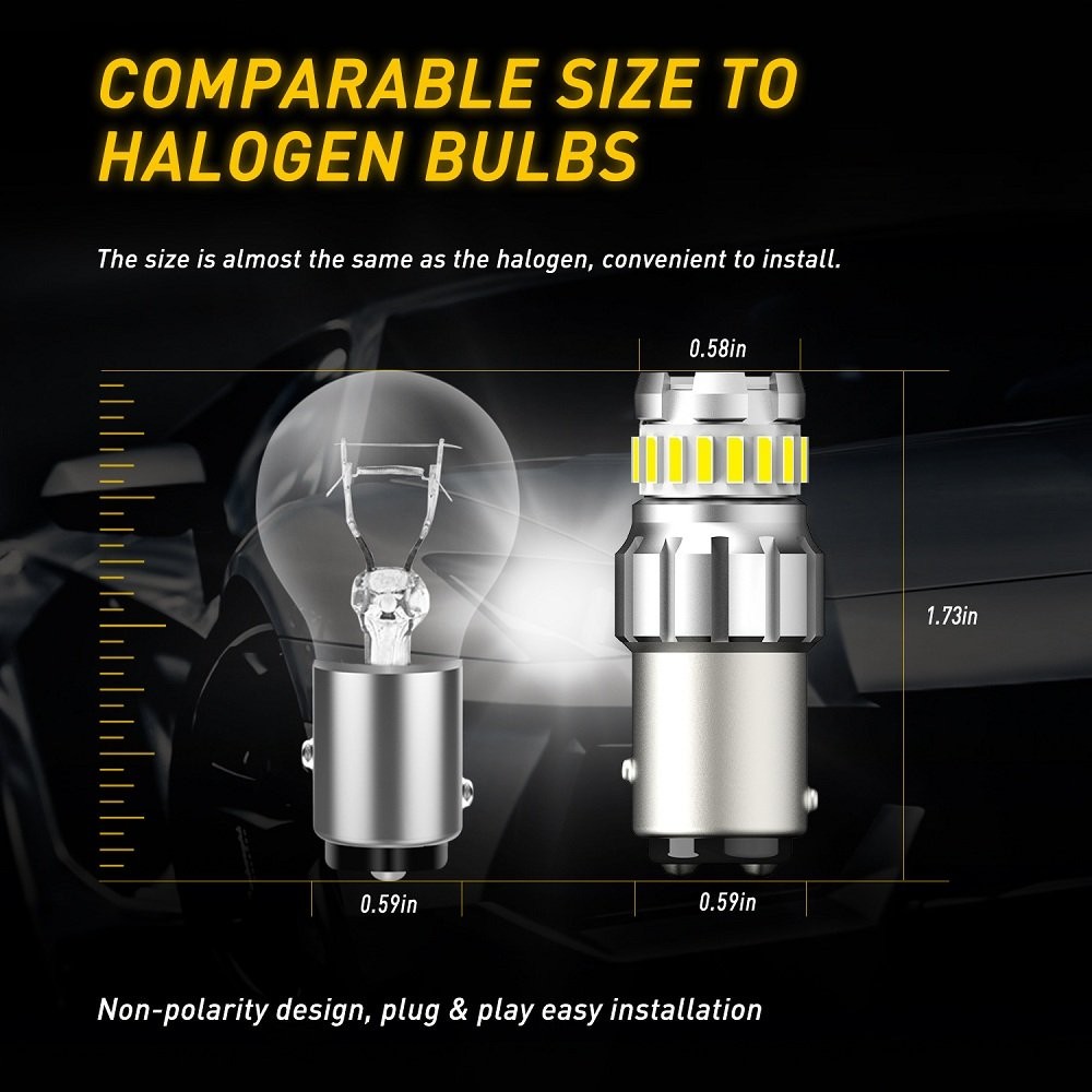 1157 BAY15D 7507 LED White Reverse Back Up Turn Signal Light Bulbs AUXITO 2/4x P