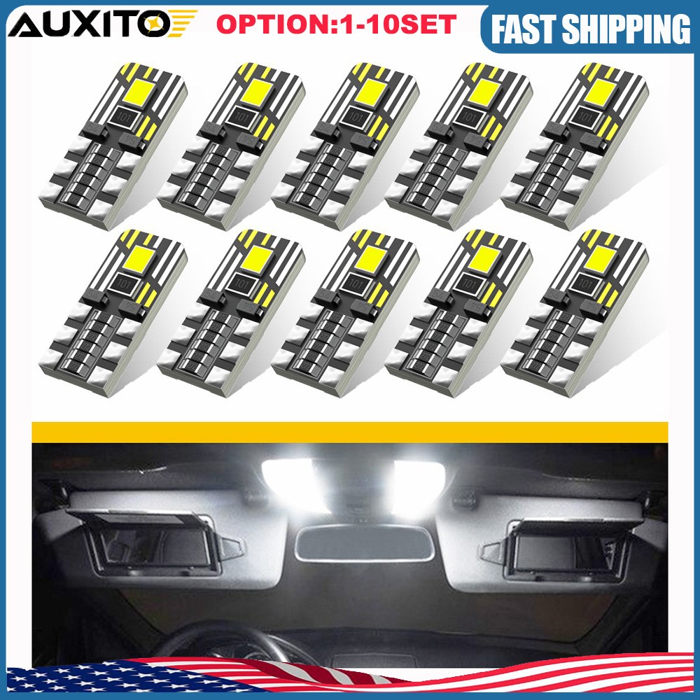 AUXITO Super Bright Canbus T10 194 LED Light Bulbs Xenon white Lamp 2825 10-100X