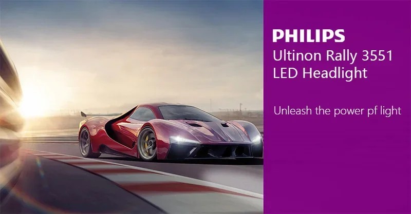 Philips Ultinon Rally LED Headlight Bulb H4 H7 H11 HB3 HB4 6500K 100W 9000lm