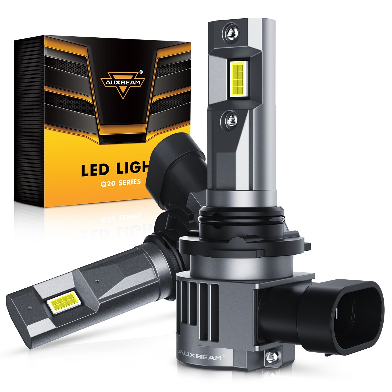 2pcs 9006 LED Headlight Bulbs 40W Aluminum 6500K Cool White Waterproof Cooling