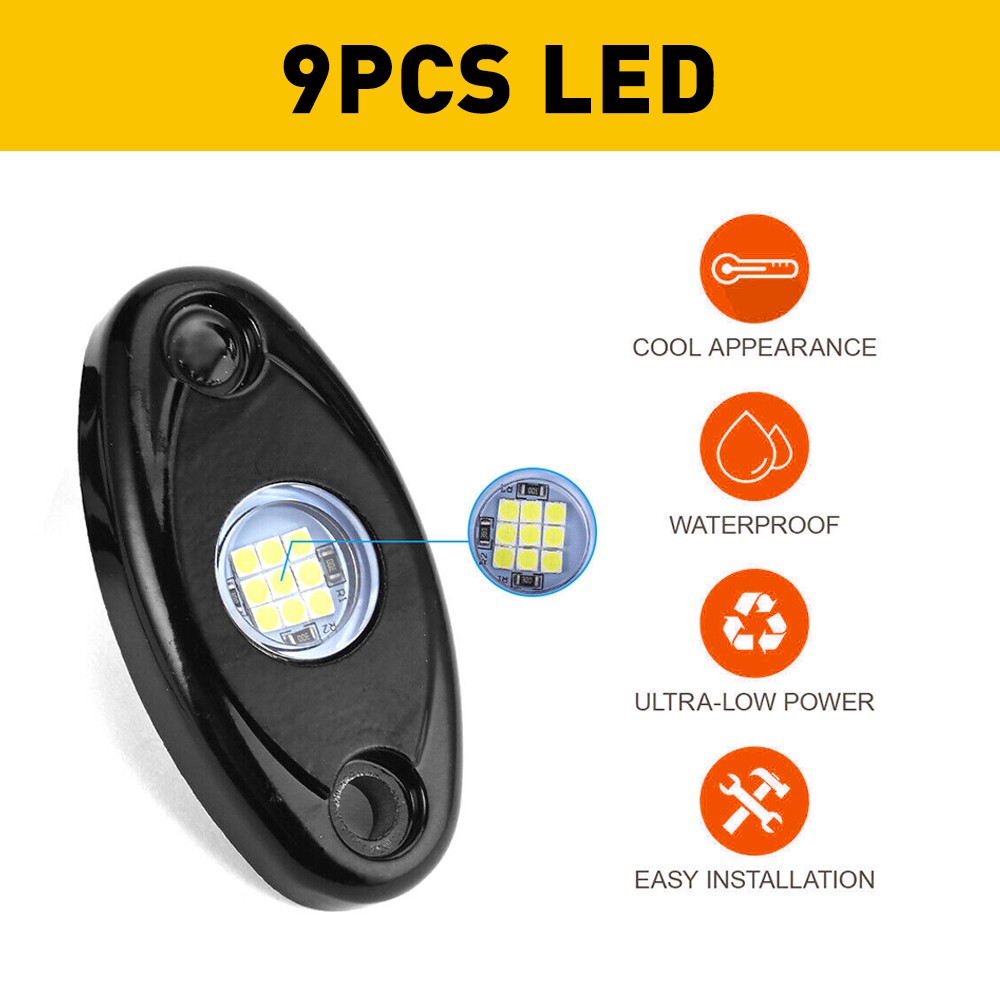 96PCS Cold White LED Pods Rock Light Kit Underbody Glow Lamps For Pickup Truck