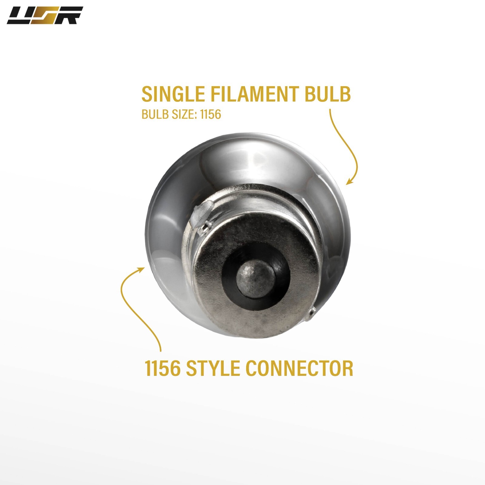 7506 / 1156 Straight Pin Stealth Chrome Yellow Halogen Bulbs Pair