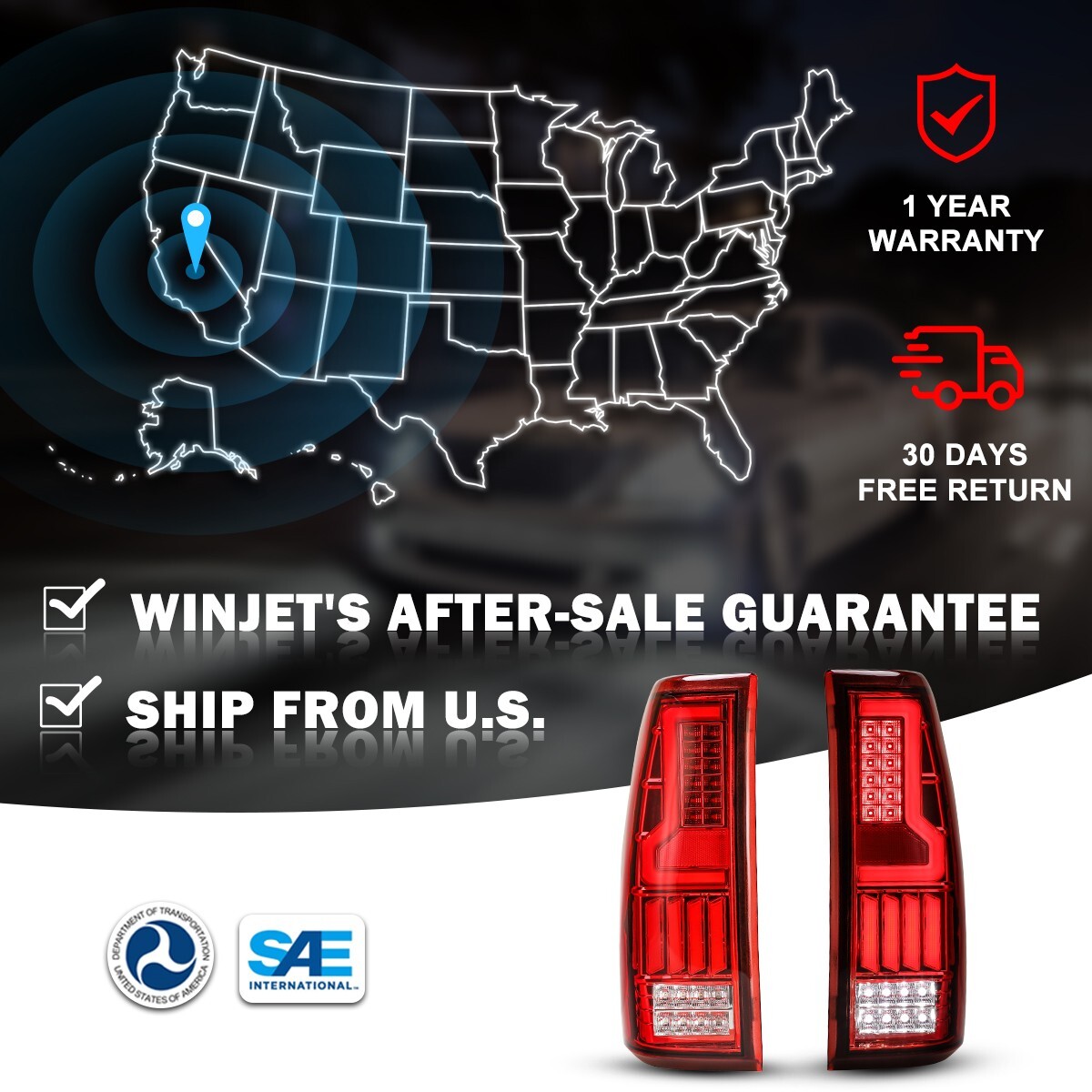 For 99-06 Chevy Silverado 99-03 GMC Sierra 1500 2500 3500 LED Tail Lights Red