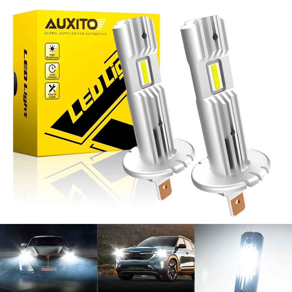AUXITO LED Headlight Bulb High Low Beam Fog H1 H7 6500K CANBUS Error Free M