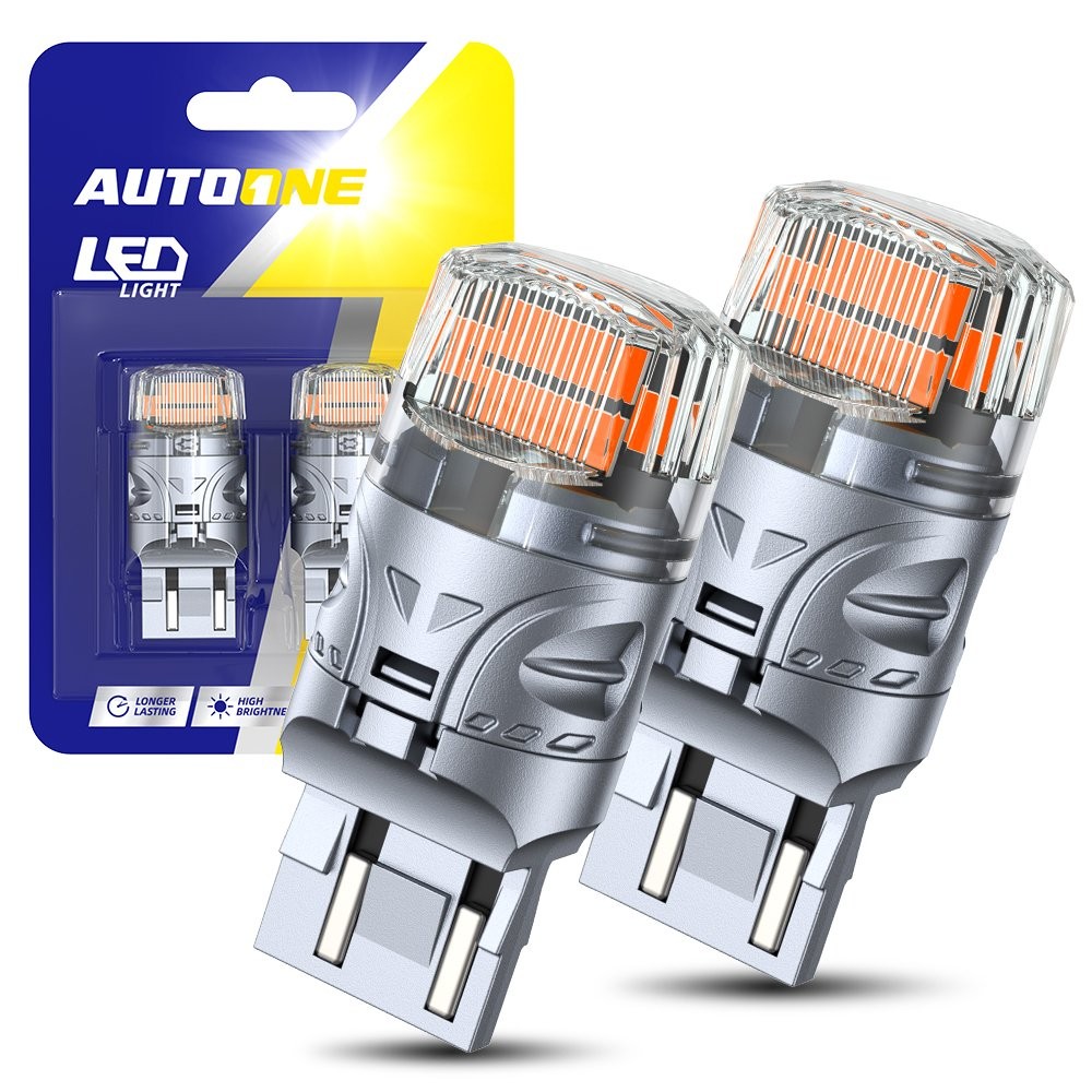 2X Amber 7443 7444 LED Front Rear Turn Signal Blinker Light Bulbs No Hyper Flash