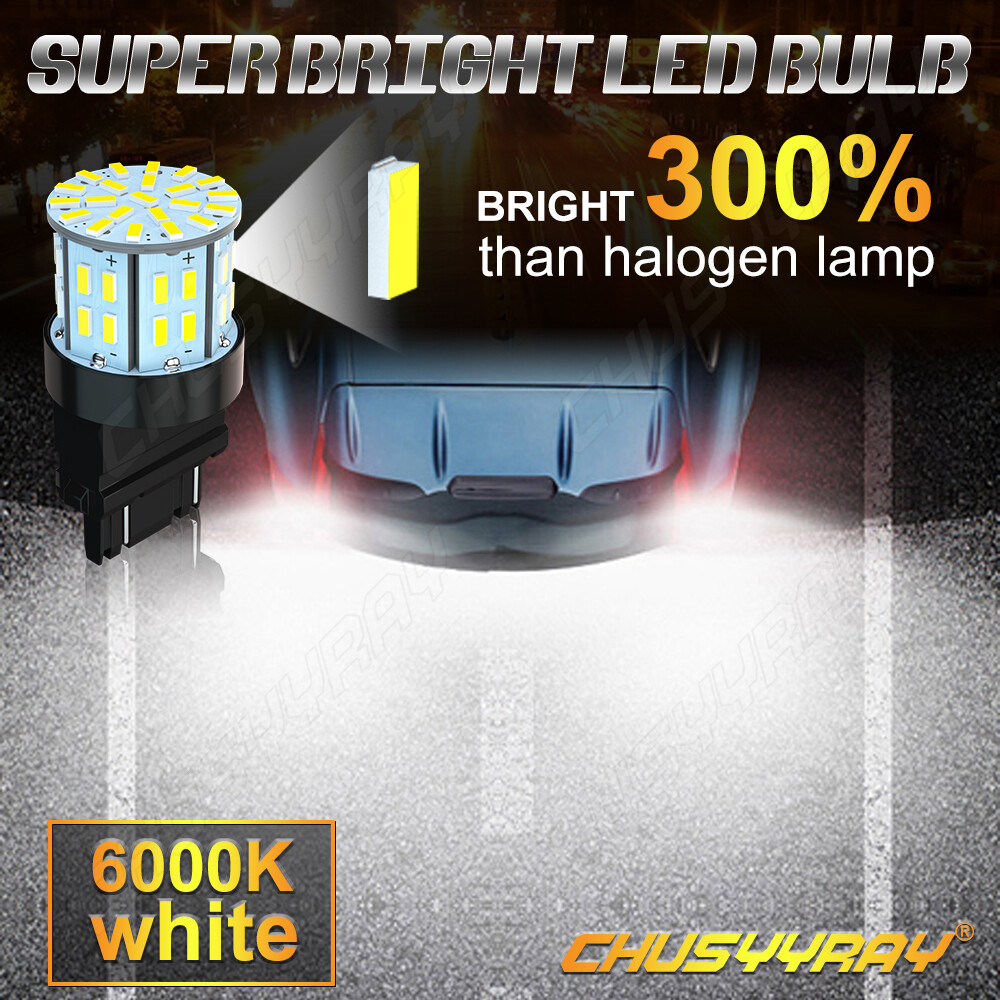 PAIR 3157 3156 LED REVERSE BACKUP LIGHT BULBS 1000LM SUPER BRIGHT 6000K WHITE