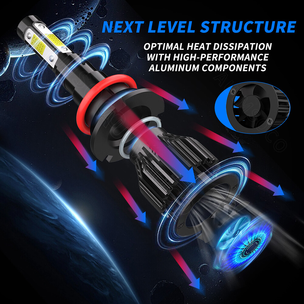 9007 HB5 LED Headlight Super Bright Bulbs HIGH/LOW DUAL Beam 1000K White 66000lm