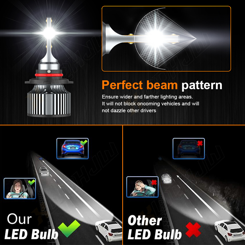 120W Combo LED Headlight Kit High & Low Beam 9005+9006 6000K White 2 Pairs