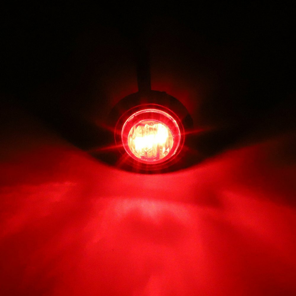 [AMBER/RED] Round Side Marker lights LED Bullet Light For PickupTruck Trailer 20