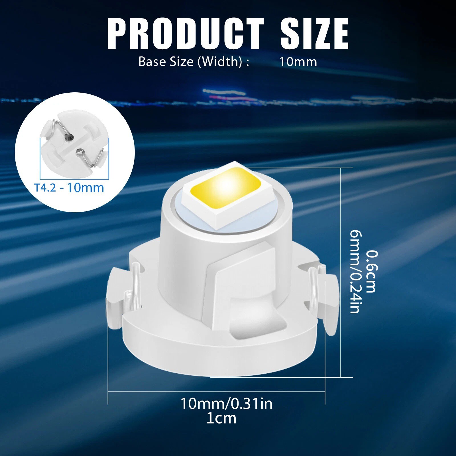 20x 12V DC White T4.2 LED Dash Bulbs for Panel Switch Climate Control Lighting