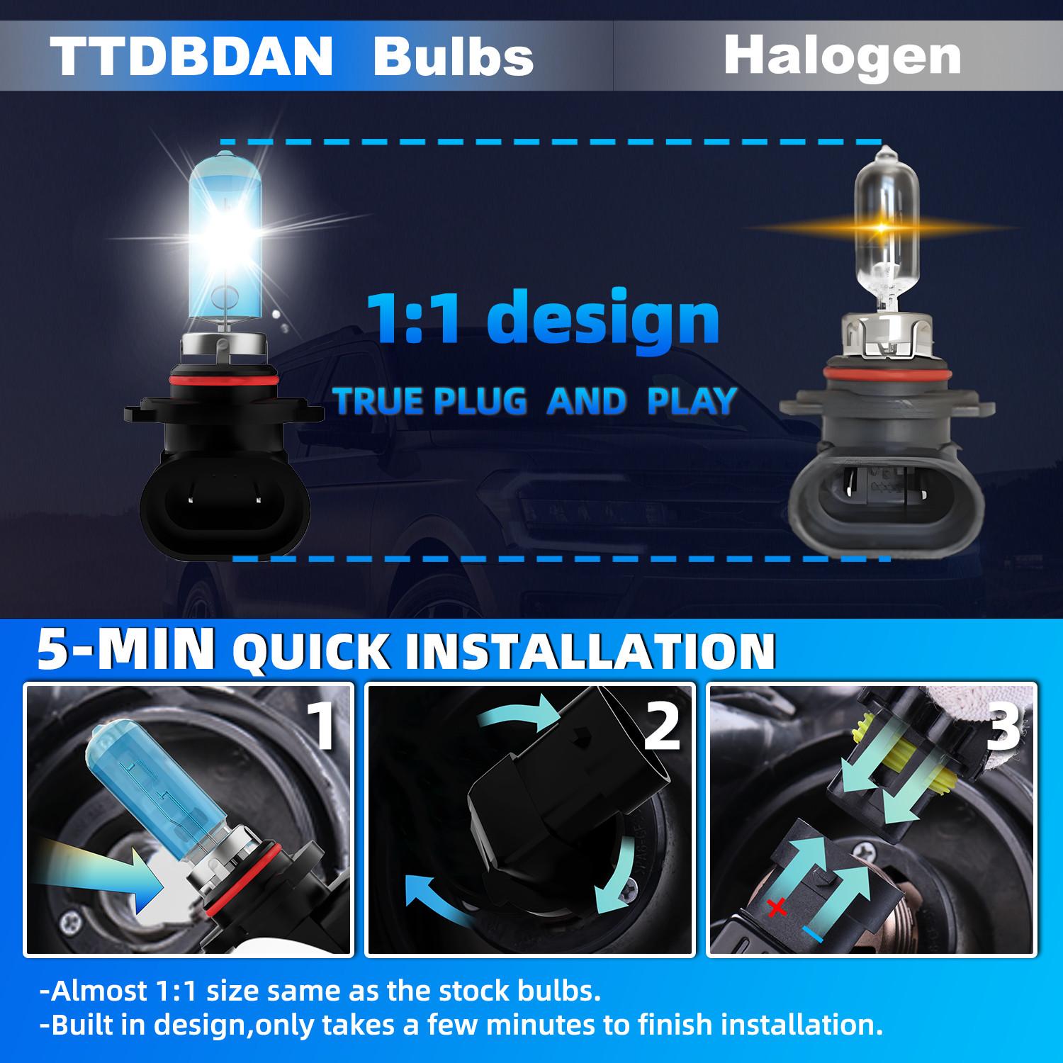 6PCS 9005+H11+9145 High Low Fog Beam Halogen Headlight Bulbs Combo Warm White