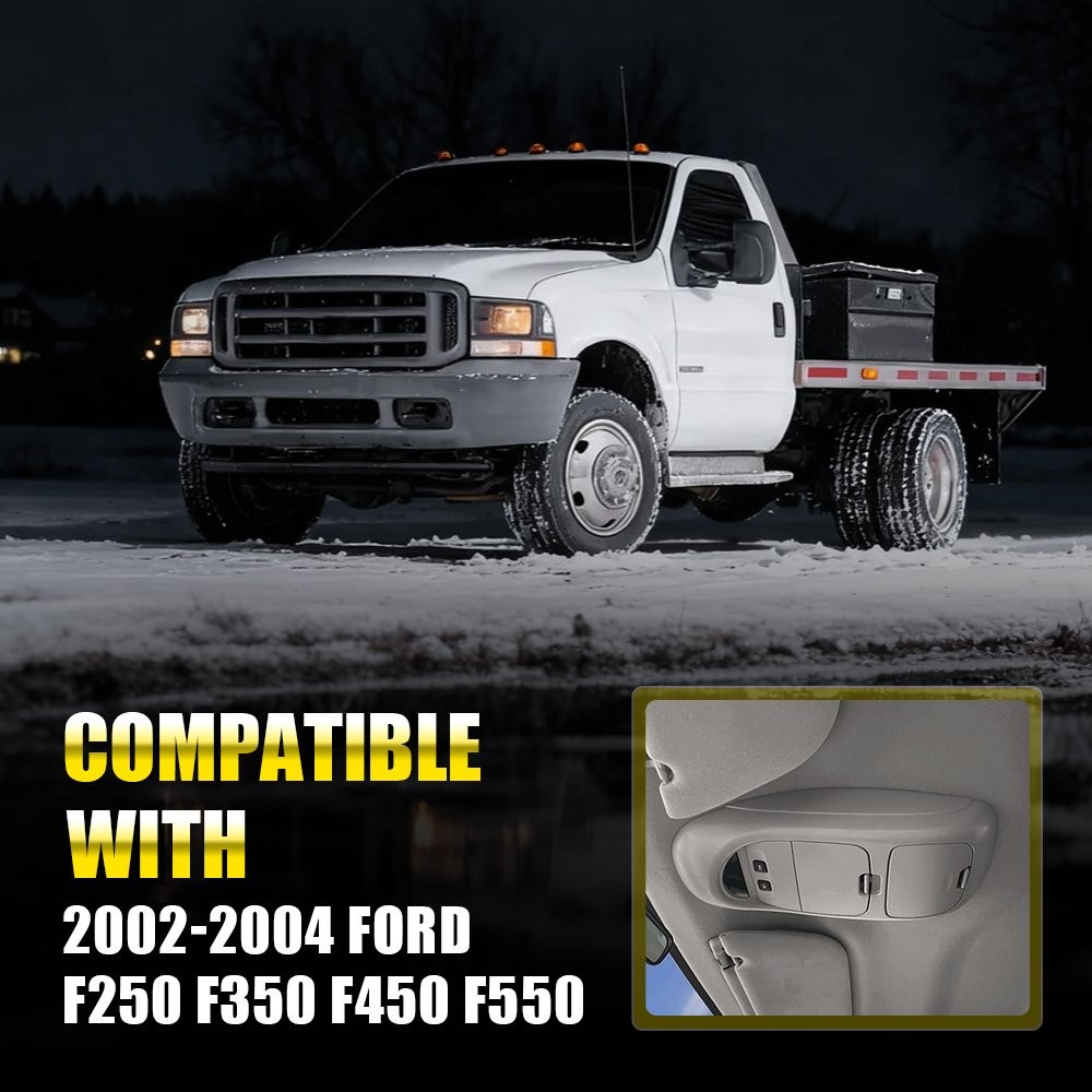 1-6X Gray Roof Overhead Console For 2002 2003 2004 Ford F-250 F-350 F-450 F-550