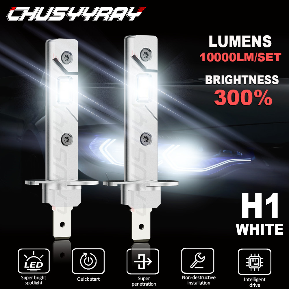 2X H1 LED Headlight Light Kit 200W 16000LM Globe Bulbs Beam White Replace