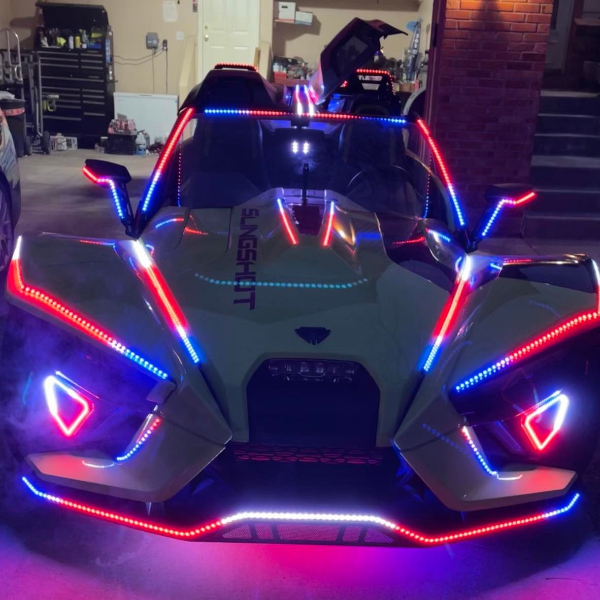 16PCS Triple Row 1/2/3/4/5/6.5FT Treble LEDs CHASING Slingshot Hood Light Strips