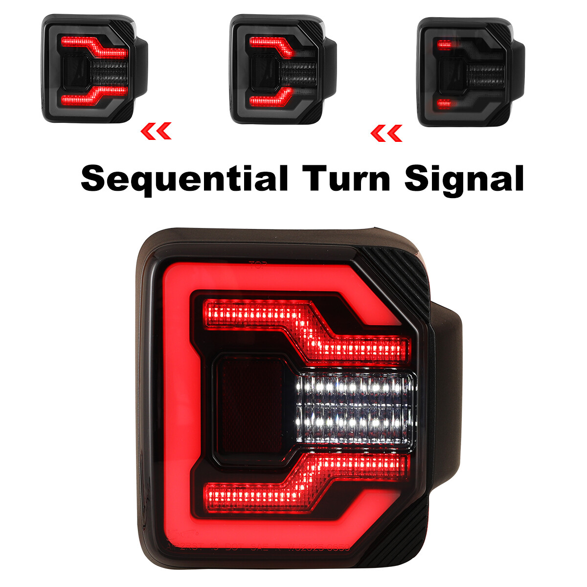 For 2018+ Jeep Wrangler JL & JLU LED Sequential Tail Lights Black/Smoke Len PAIR