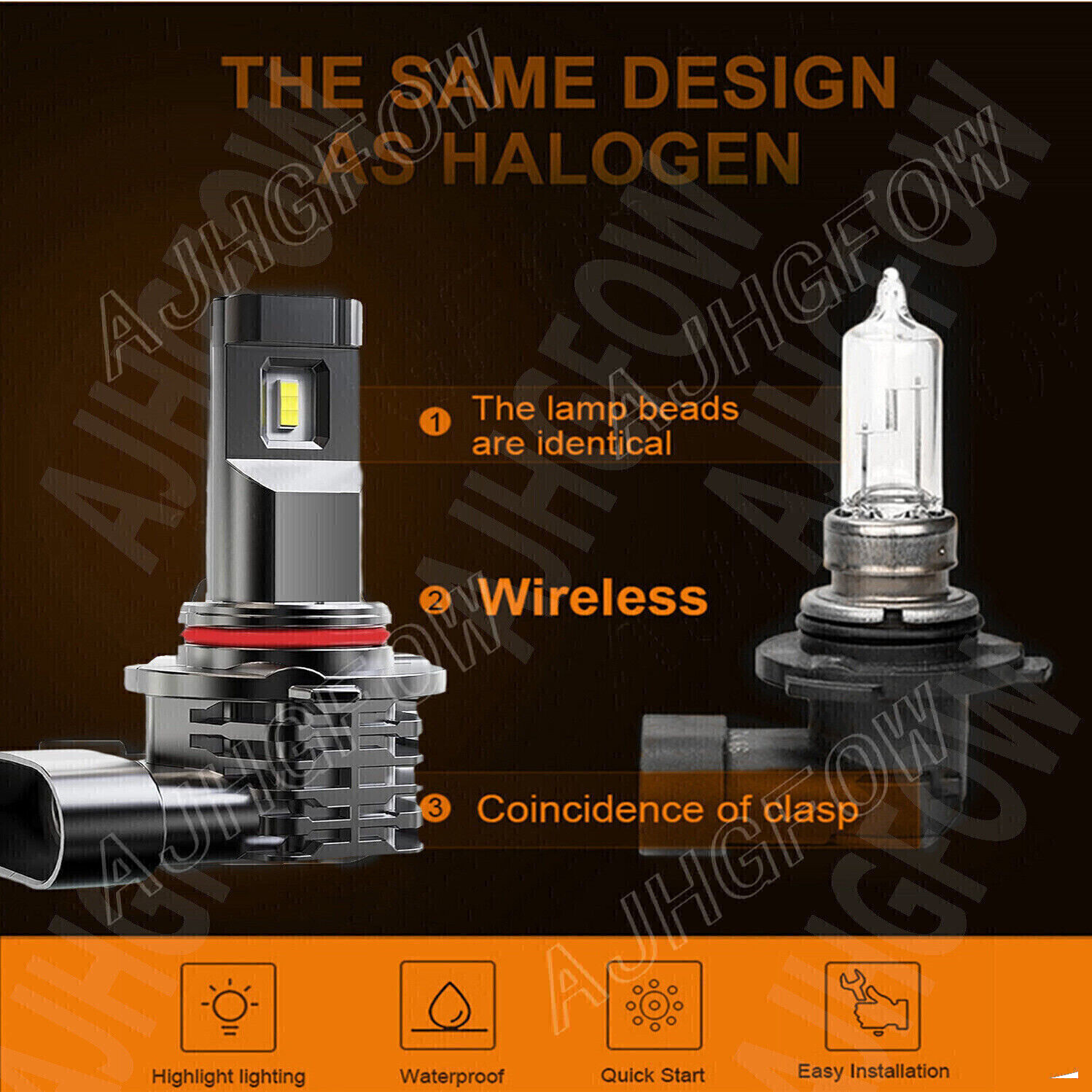 H11 9005 LED Headlight High Low Beam Bulbs Ultra Bright Kit 6000K White 72000LM