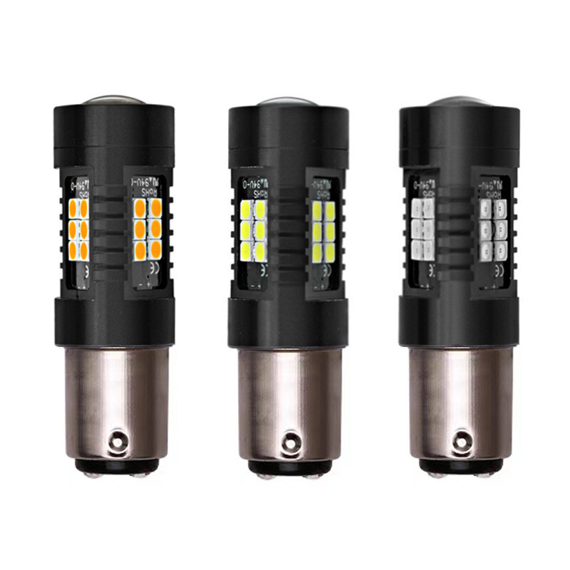1Pair 1157 Amber/White/Red LED Turn Signal Indicator Parking Light Bulbs CANBUS