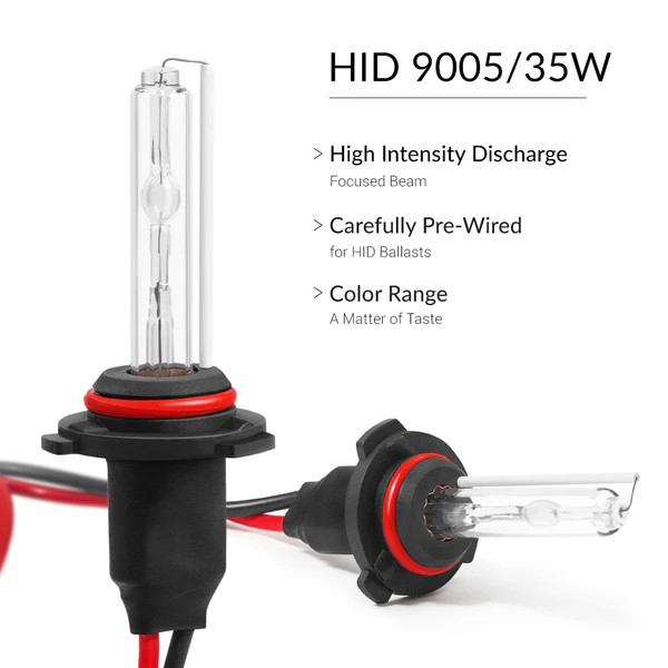 9005 HB3 12V 35W Commercial HID 3000K Alert Amber Slim Ballast Bulbs