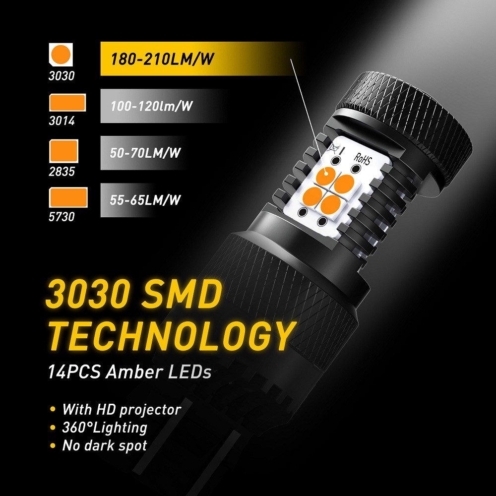 AUXITO 3157 LED Bulbs Amber Yellow with Built-in Resistor Turn Signal Light