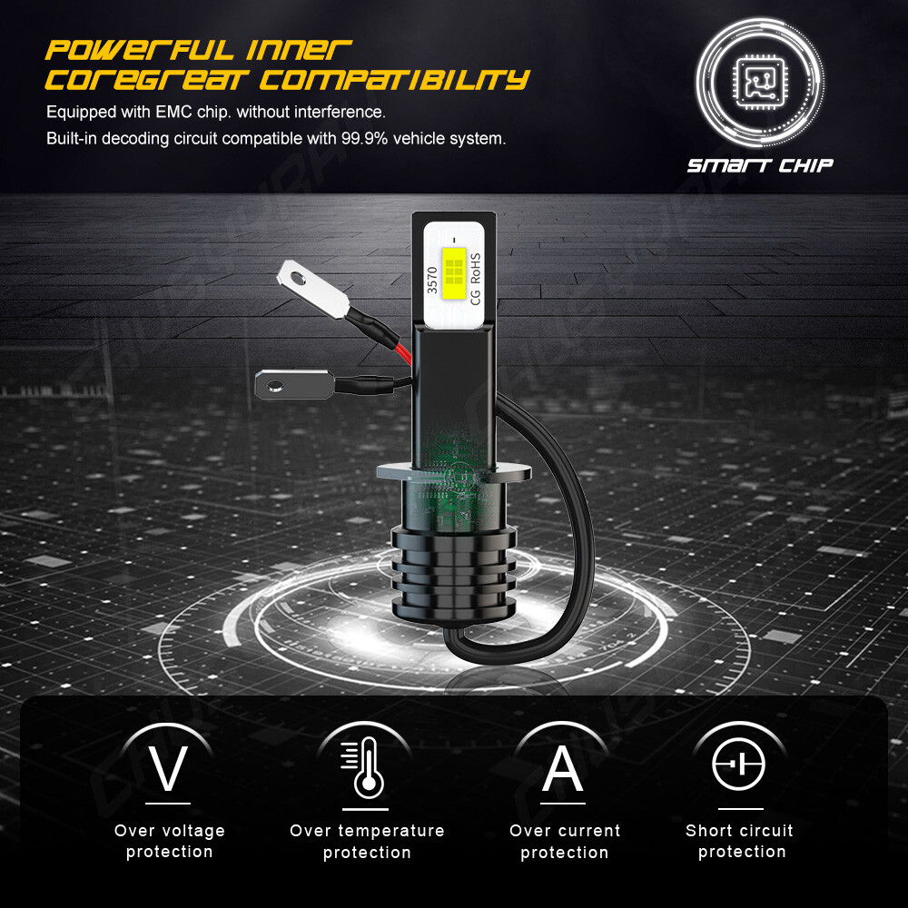 For Ford Focus 2012-2018 3570 CSP LED Headlight H1 Bulbs Kit High Beam White