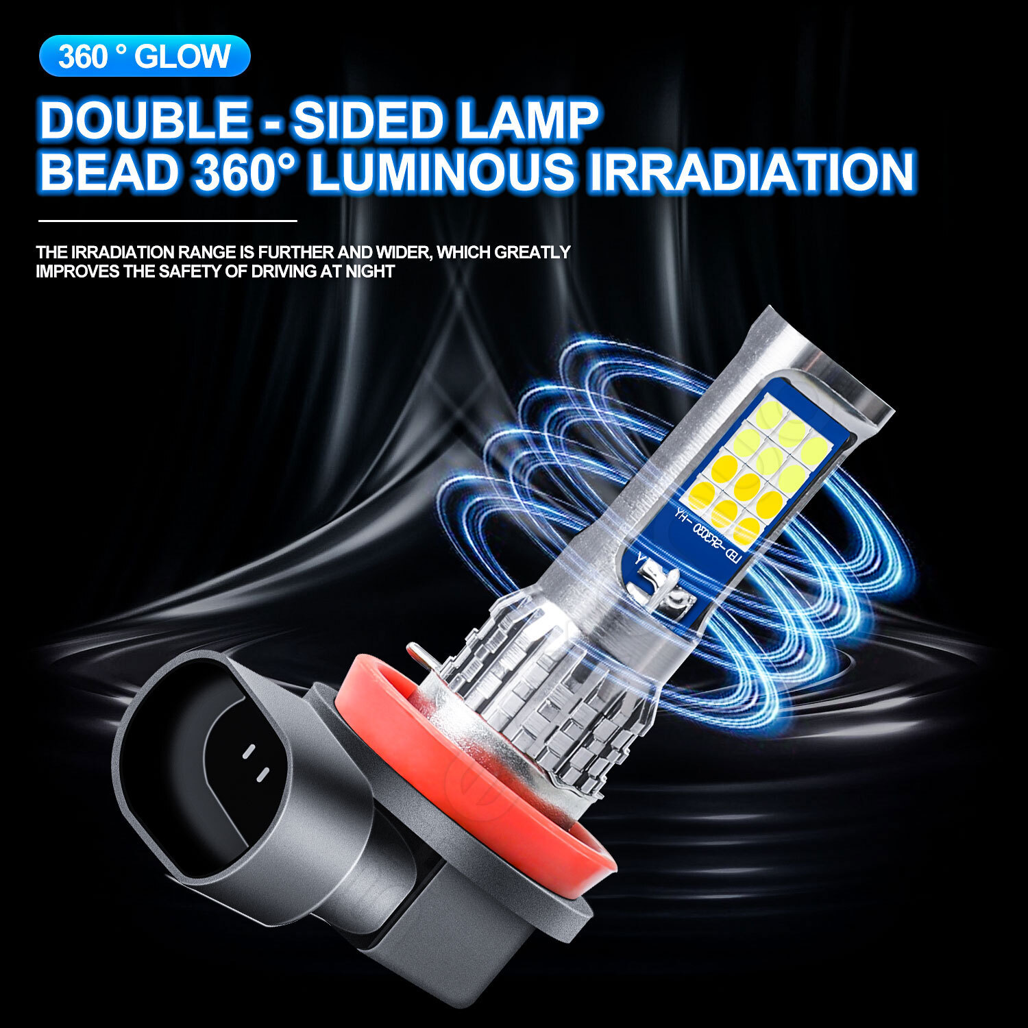 For 2012-2015 Camaro Dual Color 6000K+3000K H11 Fog Light LED Upgrade Bulbs 2x