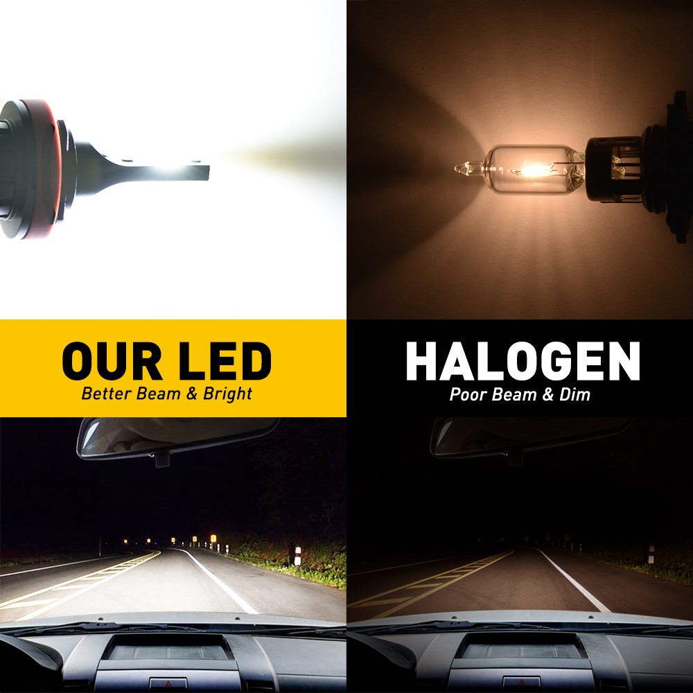 Z1PLUS SERIE Xenon White LED Headlight High Low Beam 9005 H11 Bulb Kit Autopart1