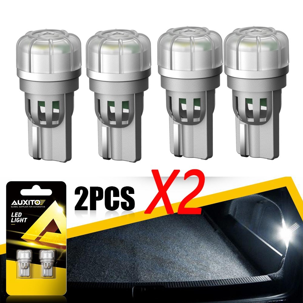 800LM 4PCS White LED 168 T10 194 W5W License Plate Light Inside Dome Trunk Light