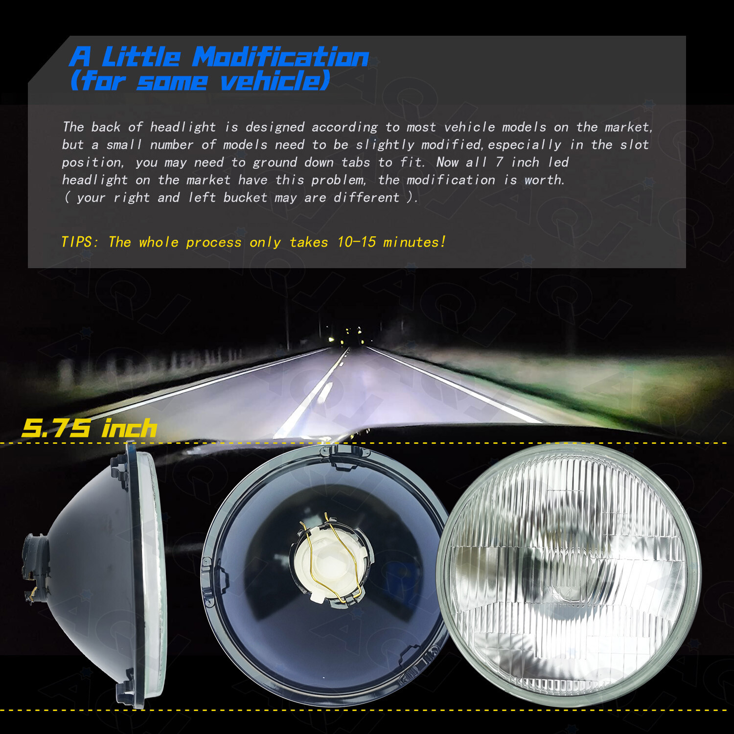 4pcs 5.75 5-3/4″inch Round Sealed Hi/Lo Beam Led Headlights Bulbs H4 Lamp