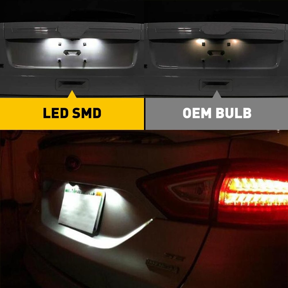 [BRIGHT WHITE] Fit Ford Edge/EcoSport XJ Jaguar LED Plate License Lights Housing