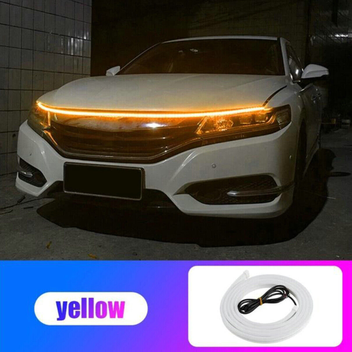 1PC 12V LED Car Daytime Running Light Strip LED Hood Lamp Waterproof