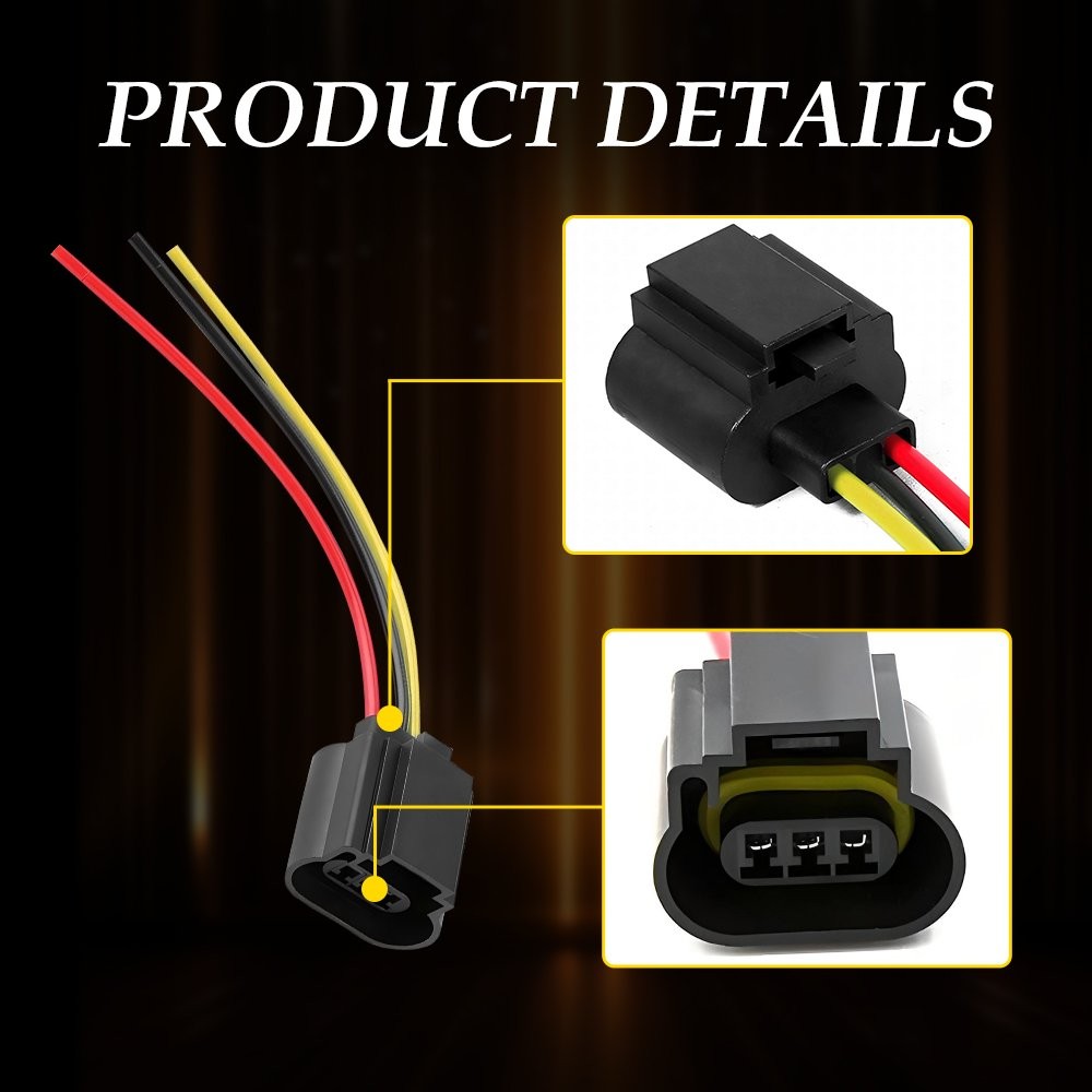2X Harness Head Light Bulb Plug Repair Pigtail Socket Wire For Female P 9008 H13