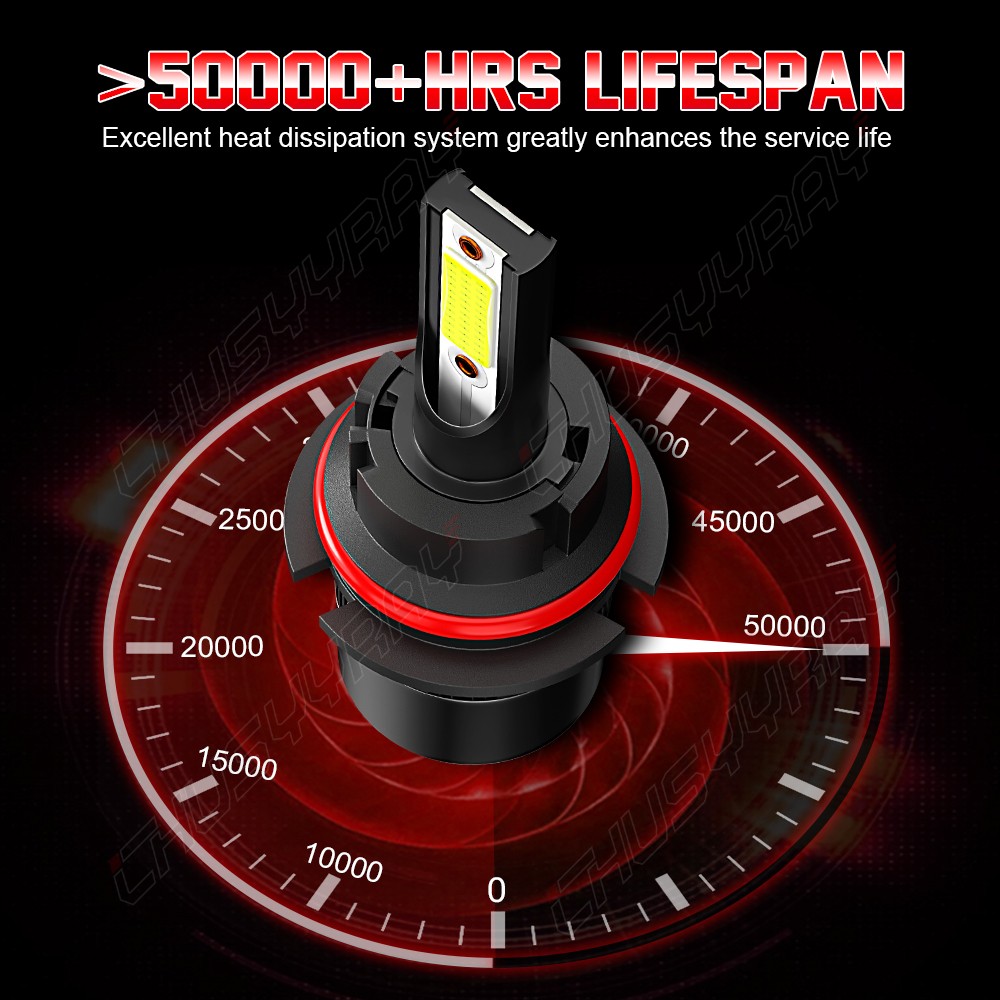2* 9007/HB5 LED Headlight Bulbs Kit 6000K White High Low Beam Light Super Bright