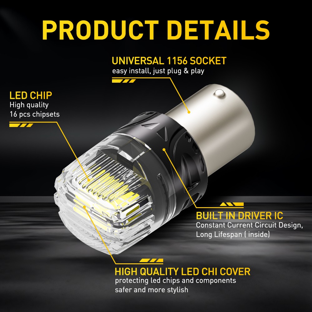 2pcs Super Bright White 1156 RV Trailer 16-SMD LED 1141 Interior Light Bulbs US