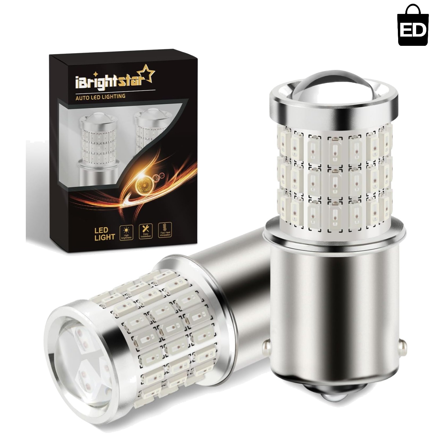BA15S 1156 LED Red Bulbs – 300% Brighter for Safety – 2 Pack with Full Aluminum