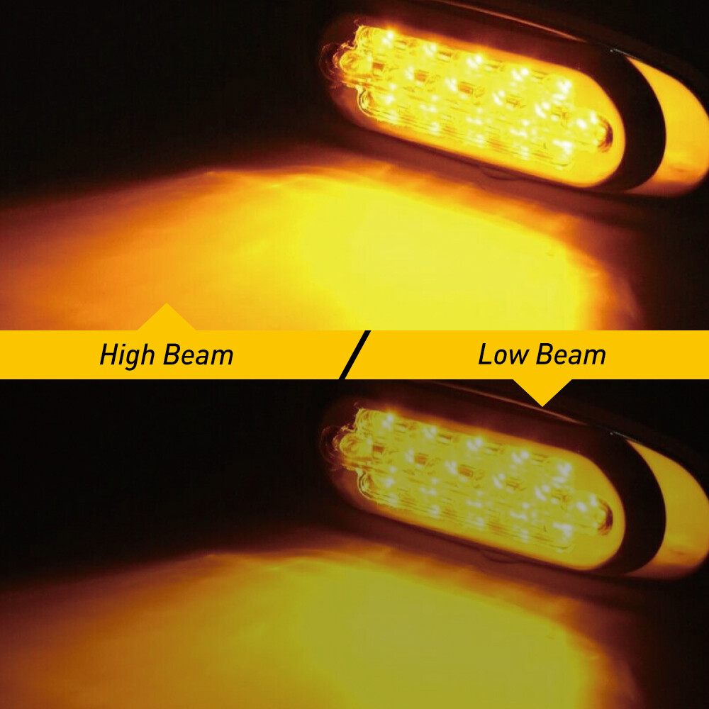 2X Amber 16-LED Trailer Side Marker Turn Signal Light Chrome Tail lights Durable